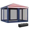 Outsunny Patriotic Pop-Up: 10x10' American Flag Canopy with Mesh Sidewalls for Outdoor Events