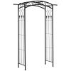 Outsunny 7Ft Metal Garden Arch, Functional Support, All-weather Resistance, Top Extension Bar, for Wedding, Party, Ceremony, Black