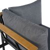 TREXM Patio Furniture Set with Loveseats, 4 Pieces Outdoor Sofa Set with Waterproof Cushions, Patio Furniture with Durable Iron-Wood Design for Garden