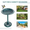 Outsunny 28" Resin Fleur De Lis Bird Bath, Time-Worn Finish - Garden Ornamental Decor