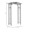 Outsunny 7Ft Metal Garden Arch, Functional Support, All-weather Resistance, Top Extension Bar, for Wedding, Party, Ceremony, Black