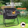 VEVOR Compost Bin, 43-Gal Dual Chamber Composting Tumbler, Large Tumbling Rotating Composter with 2 Sliding Doors and Steel Frame