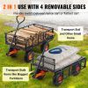 VEVOR Dump Cart, Metal Garden Dump Cart with Easy to Assemble Frame, Dump Wagon with 2-in-1 Convertible Handle, Utility Wheelbarrow 400 lbs Capacity
