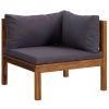 8 Piece Patio Lounge Set with Cushion Solid Acacia Wood