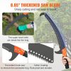 VEVOR Manual Pole Saw, 7.3-27 ft Extendable Tree Pruner, Sharp Steel Blade and Scissors High Branches Trimming