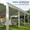 Outsunny 16.5' x 33' Large Party Tent, Heavy Duty Outdoor Canopy Tent with Removable Sidewalls, 10 Windows, White