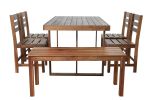 U_Style High-quality Acacia Wood Outdoor Table and Chair Set, Suitable for Patio, Balcony, Backyard