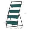 Outsunny 4-Tier Vertical Garden Planter Green Outdoor Plant Stand for Vegetables Flowers with 4 Boxes