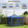 Outsunny 10' x 10' Pop Up Canopy Tent with Netting, Instant Gazebo, Screen House Room with Carry Bag, Height Adjustable, for Outdoor, Garden, Patio