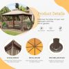 10'x13' Gazebo, Outdoor Gazebo with Mosquito Netting, Metal Frame Double Roof Soft Top Patio Gazebo Canopy Tent for Deck Backyard Garden Lawns (Khaki)