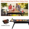 Folding Charcoal BBQ Grill Stainless Steel Grill with Shelf Net Easy Setup for Camping Picnic Outdoor Party Backyard