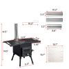 Wood Camping Stove Black 57.5*31*37cm