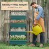 Outsunny 4-Tier Vertical Garden Planter Green Outdoor Plant Stand for Vegetables Flowers with 4 Boxes
