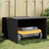 Robot Mower Garage Black 33.9"x35.4"x20.5"/22.4" Poly Rattan