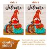 Garden Flag Welcome Gnome Sitting on Patterned Pumpkins 12x18 inch Blockout Fabric Double Sided