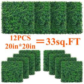 12pieces of 20 inch x 20 inch lawn wall panels, artificial lawn wall panels, green background decoration, boxwood fence wall panels, party, wedding