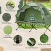 Outsunny 1 Person Folding Camping Cot, Portable Outdoor with Carry Bag, 2-in-1 Elevated Camping Bed Tent Single