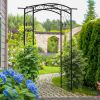 Outsunny 7Ft Metal Garden Arch, Functional Support, All-weather Resistance, Top Extension Bar, for Wedding, Party, Ceremony, Black