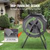 VEVOR Compost Bin, 43-Gal Dual Chamber Composting Tumbler, Large Tumbling Rotating Composter with 2 Sliding Doors and Steel Frame