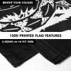Combo Pack Flag Pole 6 FT Black Tangle Free Gadsden Black and White Flag 3x5ft 150D Printed Polyester