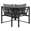 TREXM Patio Furniture Set with Loveseats, 4 Pieces Outdoor Sofa Set with Waterproof Cushions, Patio Furniture with Durable Iron-Wood Design for Garden