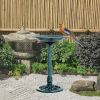 Outsunny 28" Resin Fleur De Lis Bird Bath, Time-Worn Finish - Garden Ornamental Decor