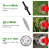 Powerful 8000 rpm telescopic weed trimmer/barbedless lawn mower/brush trimmer with 37' to 50.4' adjustable poles for garden yards