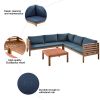 GO Wood Structure Outdoor Sofa Set with gray Cushions Exotic design Water-resistant and UV Protected texture High quality acacia wood Strong Metal Acc