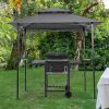8x5Ft Grill Gazebo Replacement Canopy Only!!!! NO Metal Structure!!! Double Tiered BBQ Tent Roof Top Cover