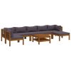 8 Piece Patio Lounge Set with Cushion Solid Acacia Wood