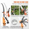 VEVOR Manual Pole Saw, 7.3-27 ft Extendable Tree Pruner, Sharp Steel Blade and Scissors High Branches Trimming