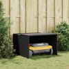 Robot Mower Garage Black 33.9"x35.4"x20.5"/22.4" Poly Rattan