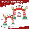 8.9FT Inflatable Christmas Archway with Santa, Lighted Holiday Blow Up Decoration with LED Lights, Built-in Blower