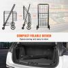 VEVOR Folding Shopping Cart, Jumbo Grocery Cart with Double Baskets, 360° Swivel Wheels, Heavy Duty Utility Cart