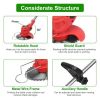 Powerful 8000 rpm telescopic weed trimmer/barbedless lawn mower/brush trimmer with 37' to 50.4' adjustable poles for garden yards