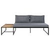 TREXM Patio Furniture Set with Loveseats, 4 Pieces Outdoor Sofa Set with Waterproof Cushions, Patio Furniture with Durable Iron-Wood Design for Garden
