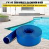 VEVOR Discharge Hose, 4" x 105', PVC Lay Flat Hose, Heavy Duty Backwash Drain Hose with Clamps, Weather-proof & Burst-proof