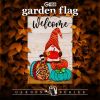 Garden Flag Welcome Gnome Sitting on Patterned Pumpkins 12x18 inch Blockout Fabric Double Sided