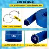 VEVOR Discharge Hose, 4" x 105', PVC Lay Flat Hose, Heavy Duty Backwash Drain Hose with Clamps, Weather-proof & Burst-proof