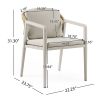 Outdoor Dining Set,Dining Chair Set of 6(Gray)+Acacia Wood Expandable Dining Table