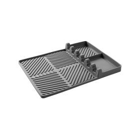 Side Shelf Mat Grill Pad for Outdoor Grill Kitchen Counter (Color: Gray, Type: Kitchen Supplies)