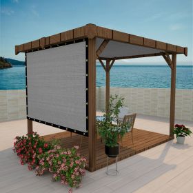 Shade Fabric Light grey Sun Shade Cloth with Grommets for Pergola Replacement Shade Cover Canopy Cable Zip Ties (Color: Light grey, size: 6ft x11ft)