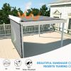 Shade Fabric Light grey Sun Shade Cloth with Grommets for Pergola Replacement Shade Cover Canopy Cable Zip Ties