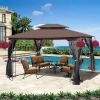 13x10 Outdoor Patio Gazebo Canopy Tent With Ventilated Double Roof And Mosquito net(Detachable Mesh Screen On All Sides),Suitable for Lawn, Garden