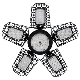 Five Leaf Foldable Transformable LED Plant Light for Greenhouse (Color: As pic show, Type: 252 LEDs)