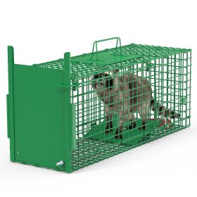 Live Animal Cage Trap For Animals Under Easy To Setup Humane Galvanized Iron Trap Cage For Raccoons Armadillos Groundhogs Muskrats Opossums Skunks (size: M)
