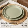 12-Piece Stoneware Dinnerware Sets with Mugs | Microwave & Dishwasher Safe | Non-Toxic Dinner Plates Bowls Set | Stackable Matte Glaze Kitchenware for